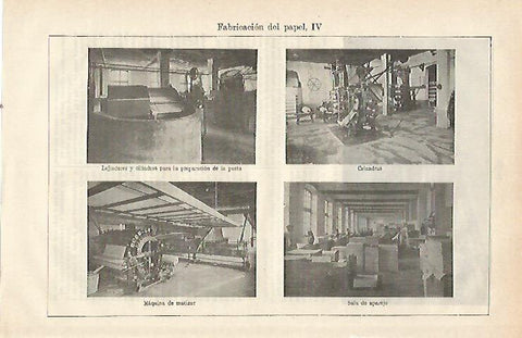 LAMINA ESPASA 23591: Interior de fabrica de papel