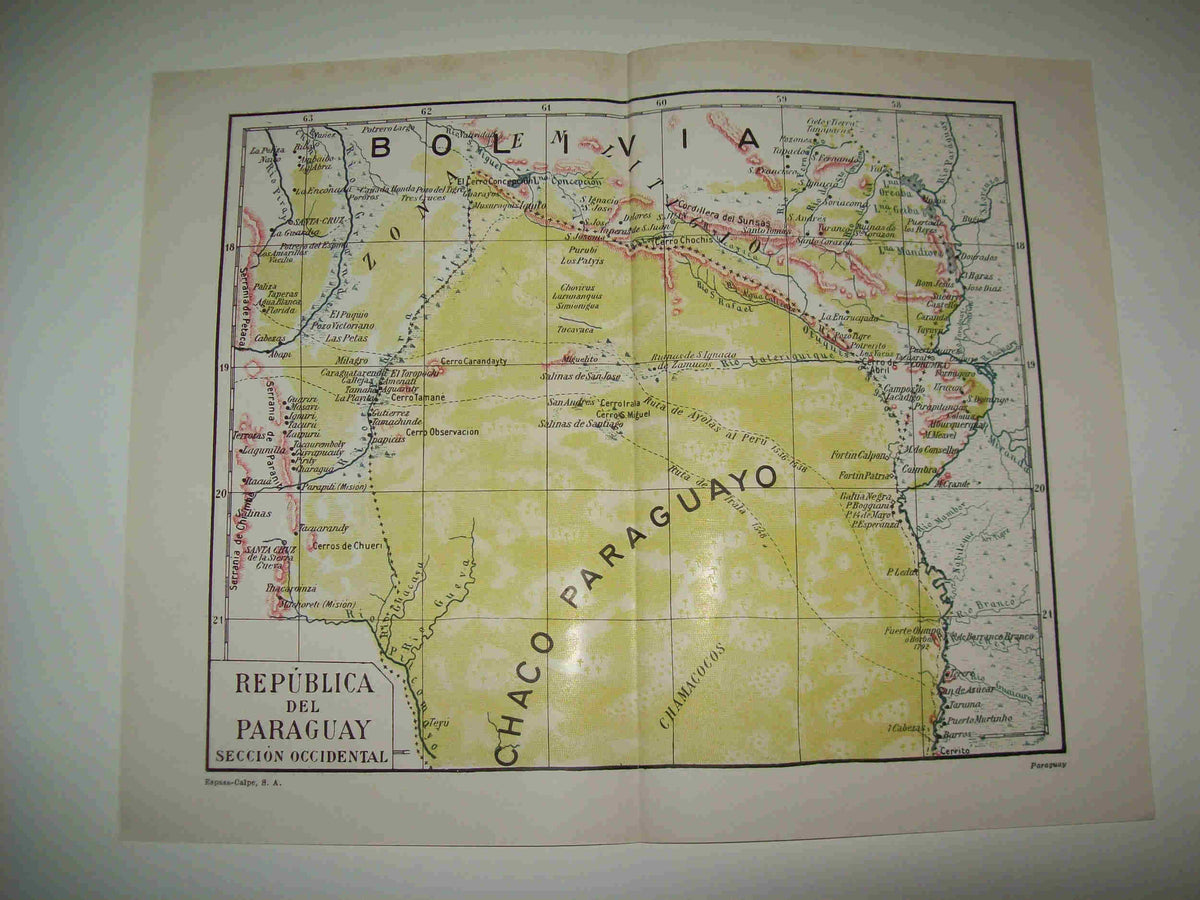 LAMINA ESPASA 23604: Mapa de Paraguay
