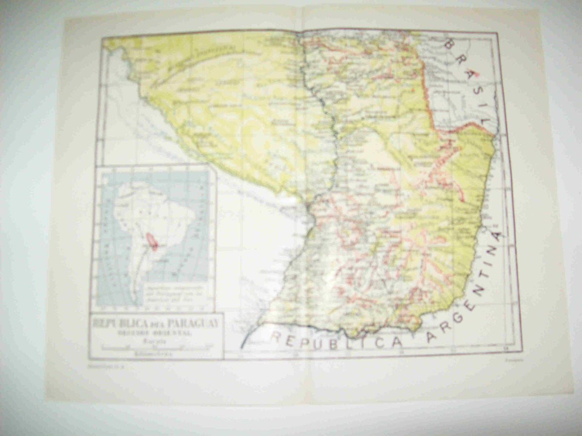 LAMINA ESPASA 23605: Mapa del sector oriental de Paraguay