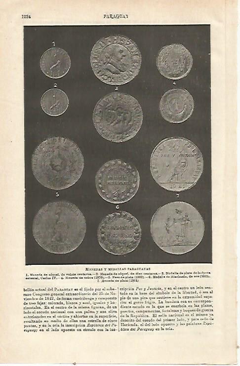 LAMINA ESPASA 23608: Monedas y medallas de Paraguay