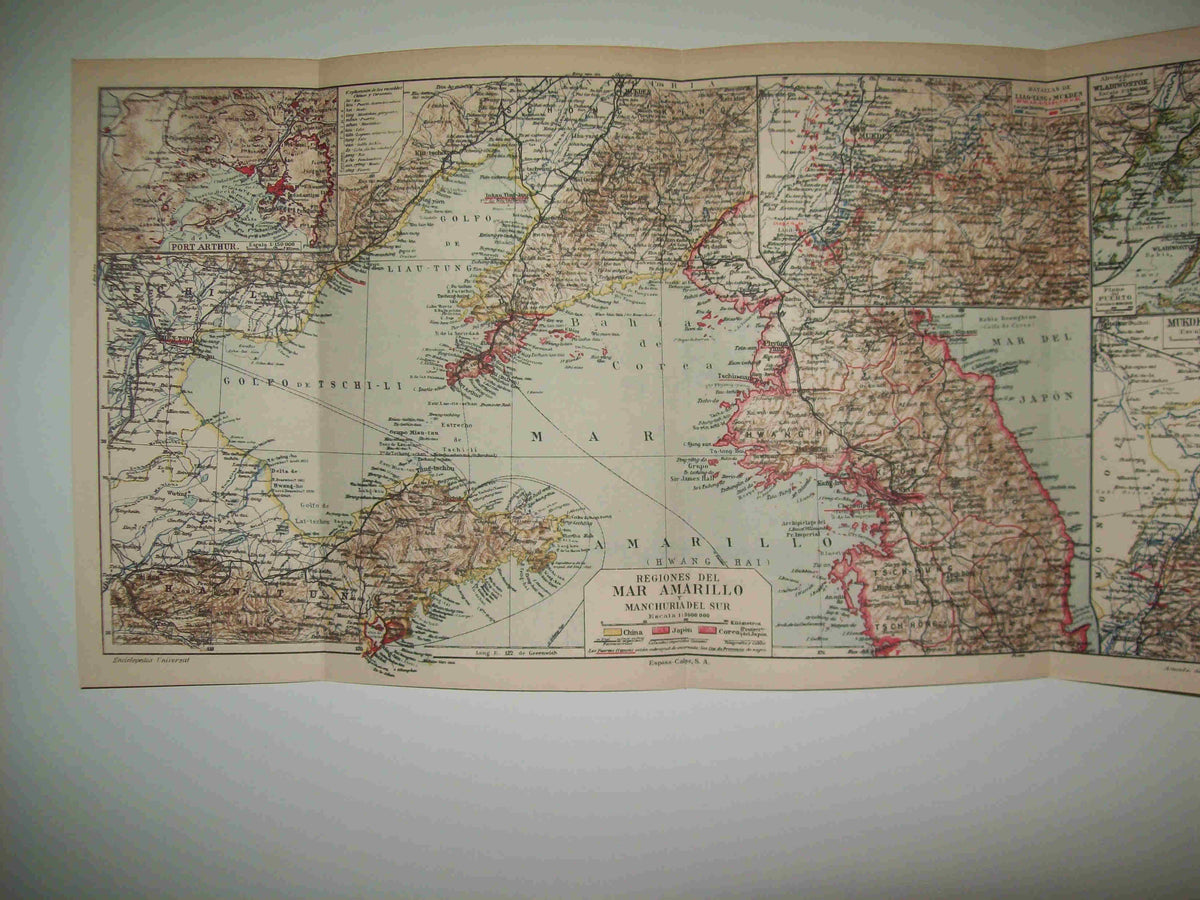 LAMINA ESPASA 23648: Mapa de las regiones del Mar Amarillo
