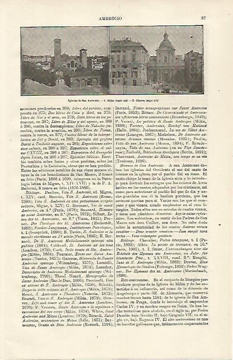 LAMINA ESPASA 23664: Iglesias de San Ambrosio en Milan y Genova