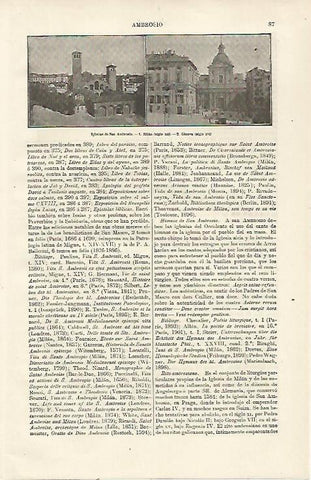 LAMINA ESPASA 23664: Iglesias de San Ambrosio en Milan y Genova