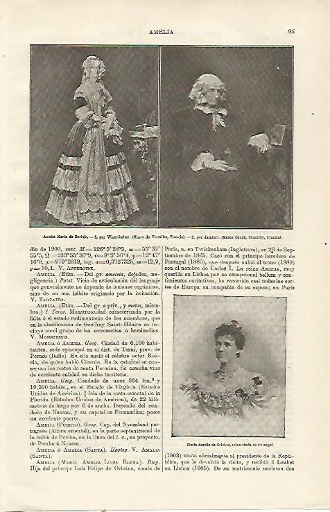 LAMINA ESPASA 23666: Amelia Maria de Borbon