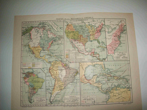 LAMINA ESPASA 23670: Mapas de la historia de America