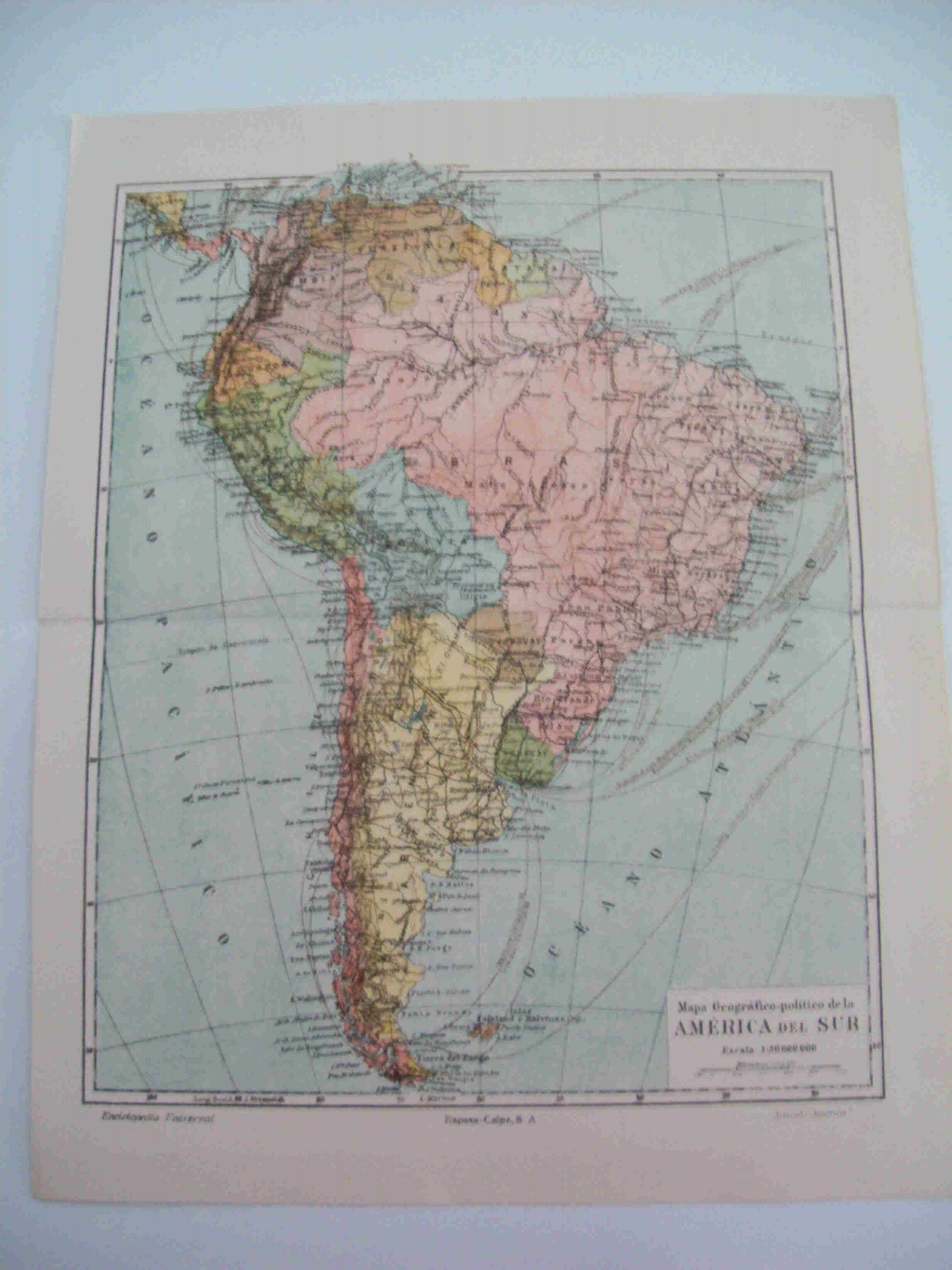 LAMINA ESPASA 23672: Mapa politico de America del Sur