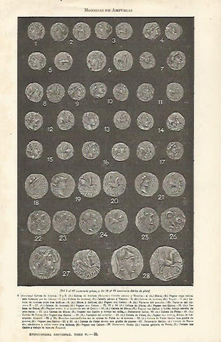LAMINA ESPASA 23708: Monedas de Ampurias