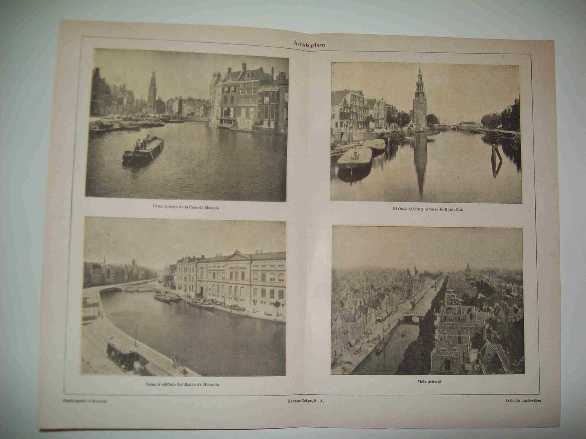 LAMINA ESPASA 23712: Canales y edificios de Amsterdam