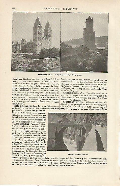 LAMINA ESPASA Alemania 23746: Iglesia y Torre de Andernach en Alemania