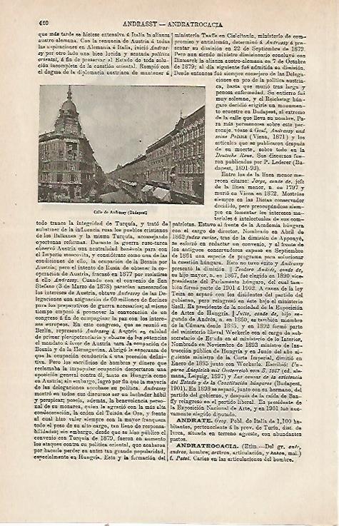 LAMINA ESPASA 23756: Calle de Andrassy en Budapest