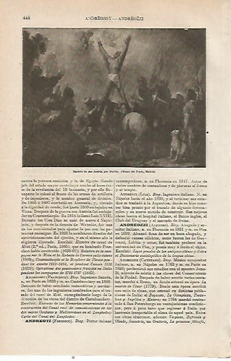 LAMINA ESPASA 23758: Martirio de San Andres por Murillo