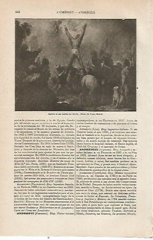 LAMINA ESPASA 23758: Martirio de San Andres por Murillo