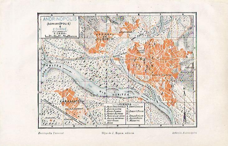 LAMINA ESPASA 23763: Plano de Andrinopolis o Edirne
