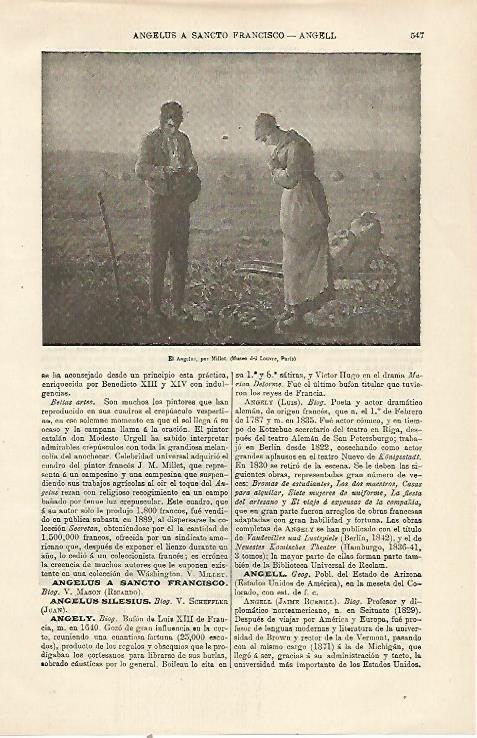 LAMINA ESPASA 23787: El Angelus por Millet