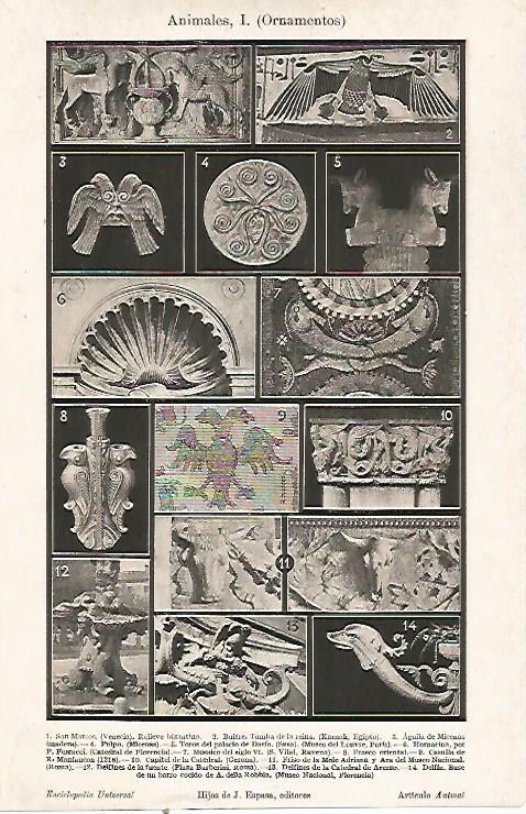 LAMINA ESPASA 23799: Ornamentos con animales