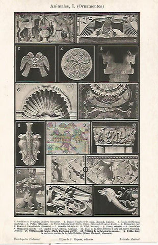 LAMINA ESPASA 23799: Ornamentos con animales