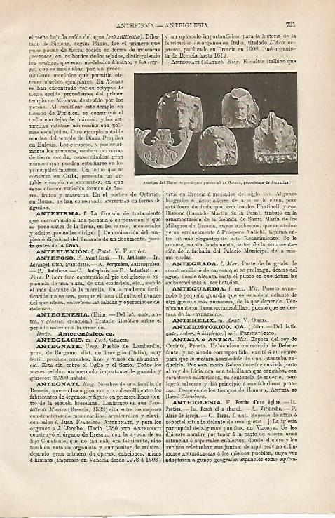 LAMINA ESPASA 23811: Antefijas del Museo de Ampurias