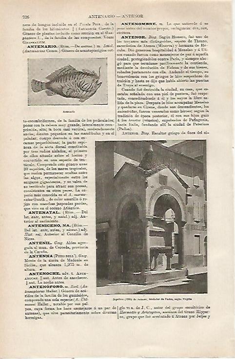 LAMINA ESPASA 23813: Sepulcro de Antenor segun Virgilio