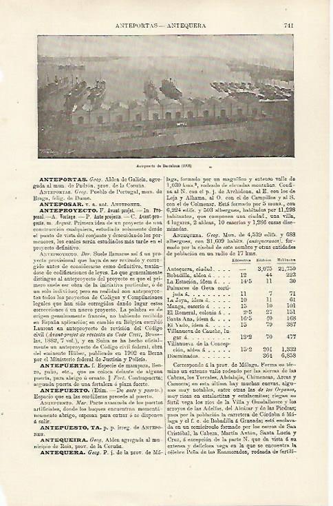 LAMINA ESPASA 23815: Antepuerto de Barcelona en 1908