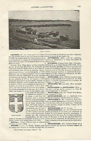 LAMINA ESPASA 23818: Puerto y escudo de Antibes