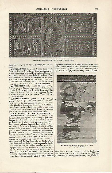 LAMINA ESPASA 23834: Antipedium de plata