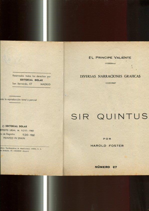 serie Sepia: El Principe Valiente numero 27: Sir Quintus