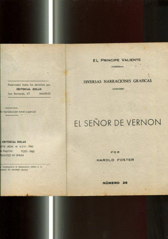 serie Sepia: El Principe Valiente numero 26: El señor de Vernon
