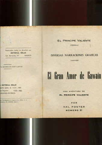 serie Sepia: El Principe Valiente numero 21: El gran amor de Gawain