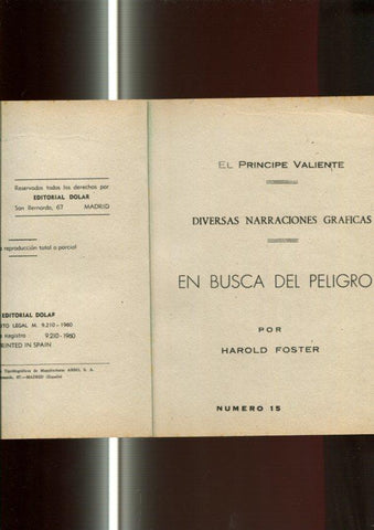 serie Sepia: El Principe Valiente numero 15: En busca del peligro