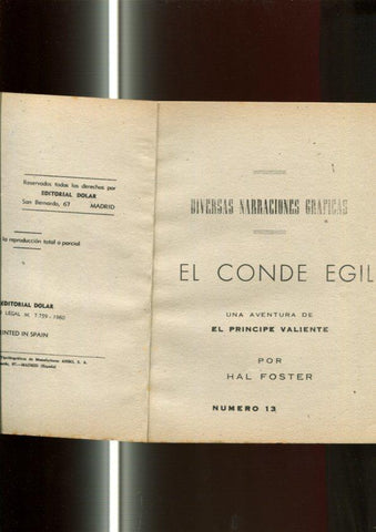 serie Sepia: El Principe Valiente numero 13: El conde Egil