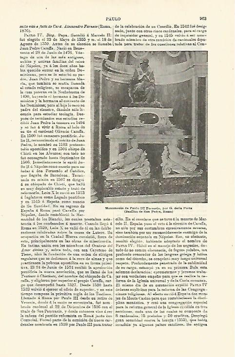 LAMINA ESPASA 23840: Monumento a Paulo III Farnesio en el Vaticano