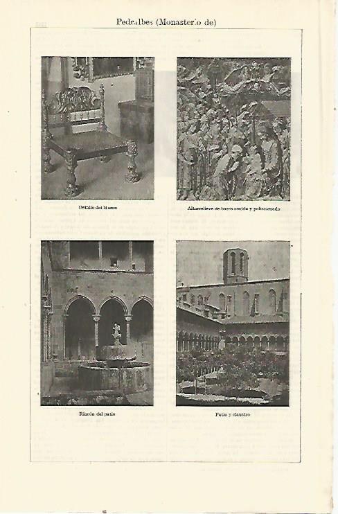 LAMINA ESPASA 23896: Monasterio de Pedralbes en Barcelona