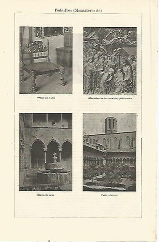 LAMINA ESPASA 23896: Monasterio de Pedralbes en Barcelona