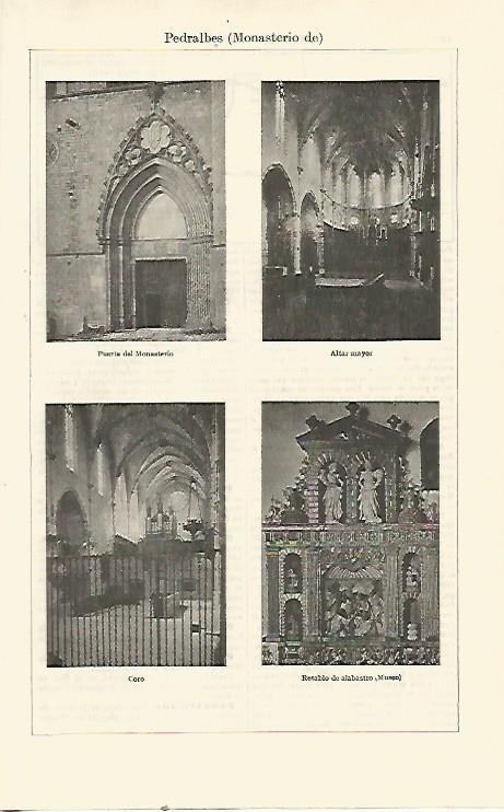 LAMINA ESPASA 23897: Interior del Monasterio de Pedralbes en Barcelona