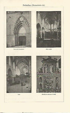 LAMINA ESPASA 23897: Interior del Monasterio de Pedralbes en Barcelona