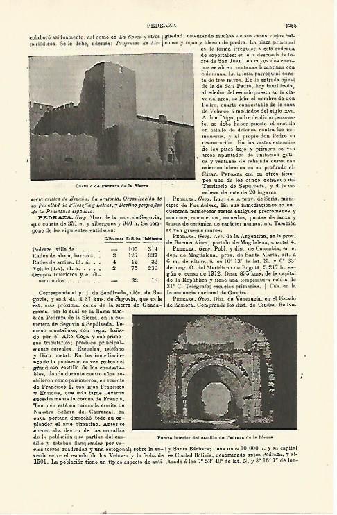LAMINA ESPASA 23898: Castillo de Pedraza de la Sierra