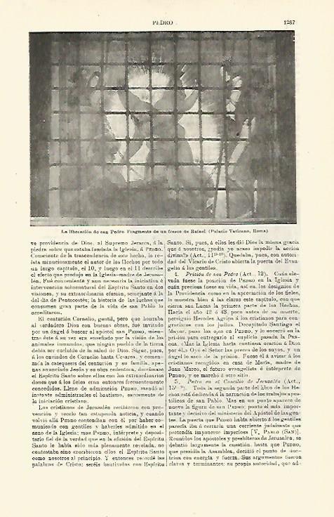 LAMINA ESPASA 23905: La liberacion de San Pedro fresco de Rafael