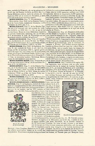 LAMINA ESPASA 23937: Escudo de armas de Middlesex