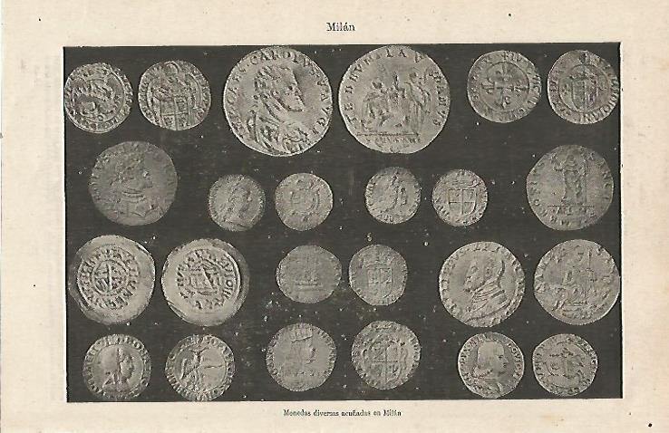 LAMINA ESPASA 23979: Monedas acuñadas en Milan