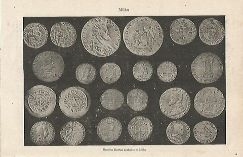 LAMINA ESPASA 23979: Monedas acuñadas en Milan