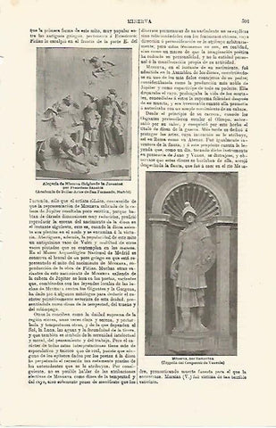 LAMINA ESPASA 24021: Alegoria de Minerva por F. Sanchis