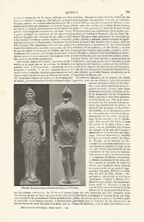 LAMINA ESPASA 24024:Minerva del Museo de Poitiers