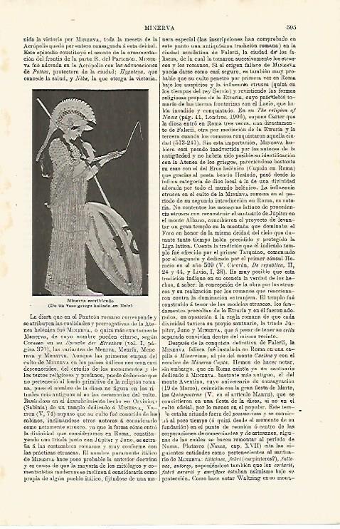 LAMINA ESPASA 24025: Minerva escribiendo