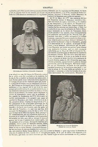 LAMINA ESPASA 24062: Mirabeau por Houdon y por Montigny