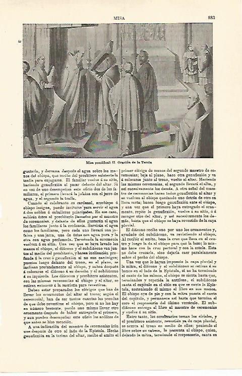 LAMINA ESPASA 24085: Misa pontificial: oracion de la Tercia