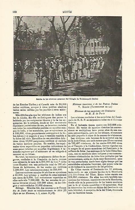 LAMINA ESPASA 24117: Colegio de Trichinopoli en India