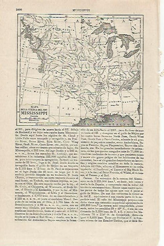 LAMINA ESPASA 24127: Mapa de la cuenca del Mississipi
