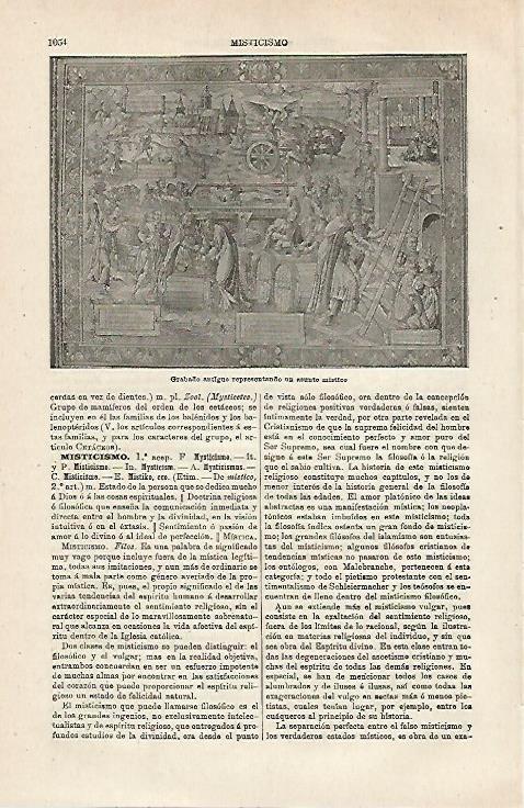LAMINA ESPASA 24130: Grabado representando un asunto mistico