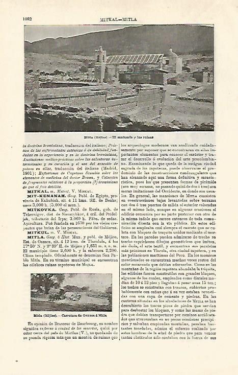 LAMINA ESPASA 24137: Santuario y ruinas de Mitla en Mexico