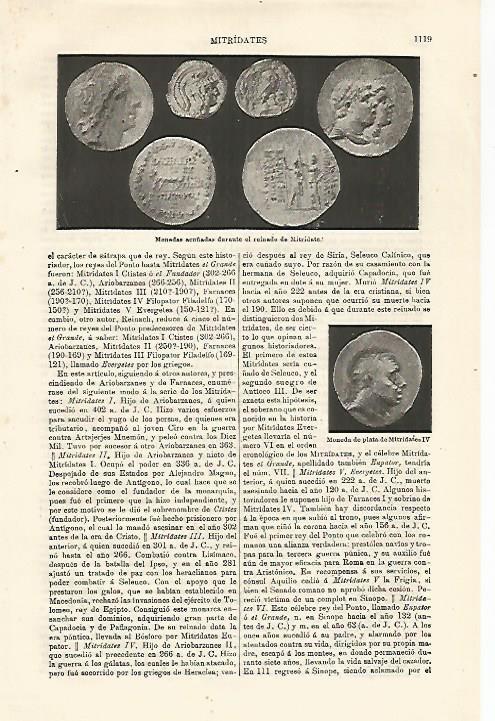 LAMINA ESPASA 24142: Monedas del reinado de Mitridates